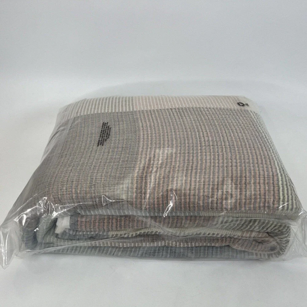 The Company Store Jacquard Woven Organic Cotton Logan Stripe‎ Queen Duvet Cover